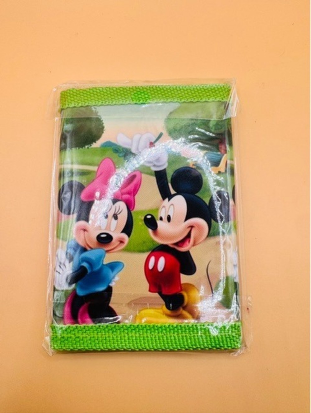 Colorful Character Zipper Wallets for Kids & Teens (Green Mickey Minnie)